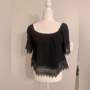 Active USA Black Lace Women's Blouse